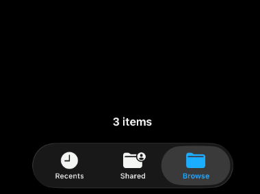 iOS Files app correctly showing nothing at the bottom on a Samba share, indicating read-write access.